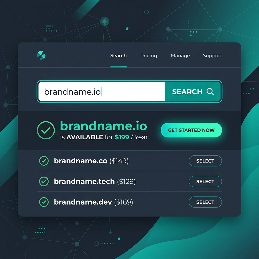 199.domains flat-rate premium domain search concept