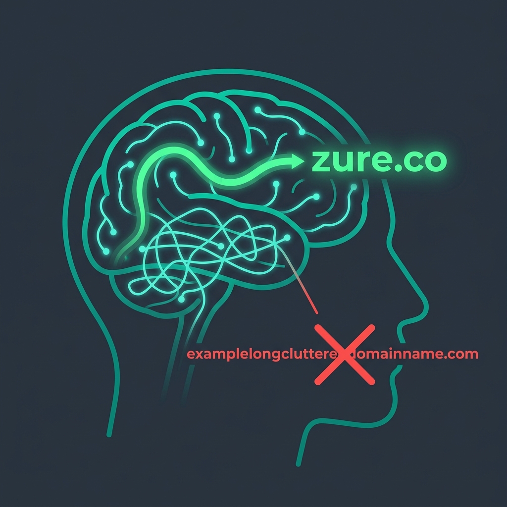 Cognitive processing fluency in domain name psychology showing ease vs strain